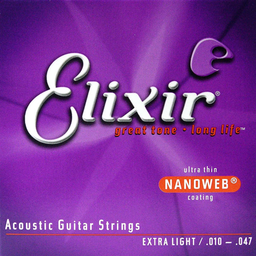 Elixir<br>Acoustic Guitar Strings<br>NANOWEB<br>Extra Light